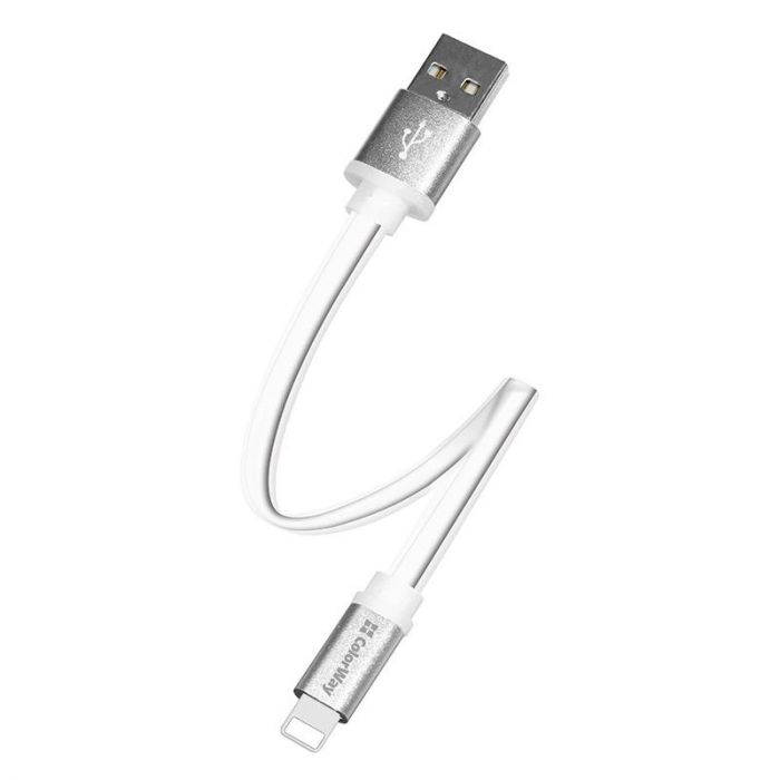 Кабель ColorWay USB-Lihgtning, 0.25м White (CW-CBUM-LM25W)