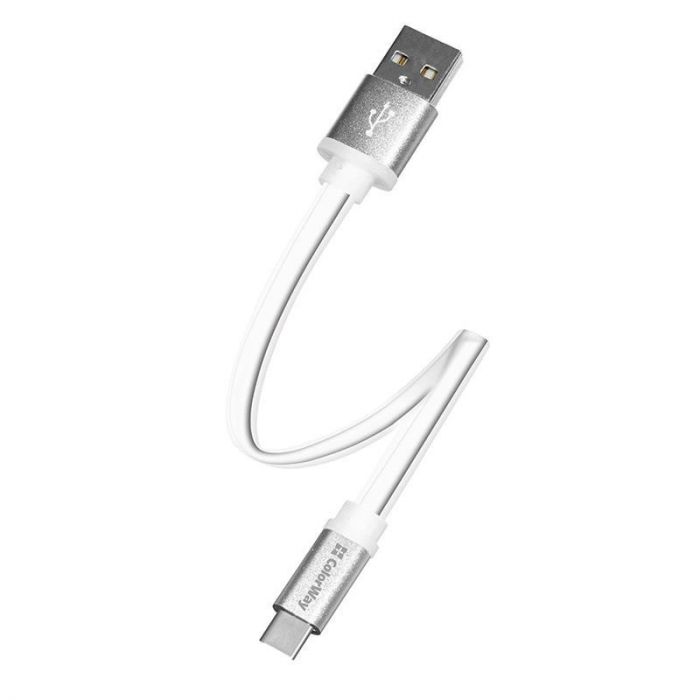 Кабель ColorWay USB - USB Type-C (M/M), 0.25 м, White (CW-CBUC001-WH)
