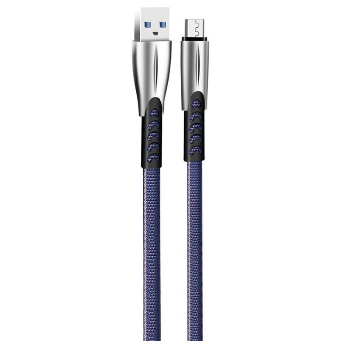 Кабель ColorWay USB - micro USB (M/M), 2.4 А, 1 м, Blue (CW-CBUM011-BL)