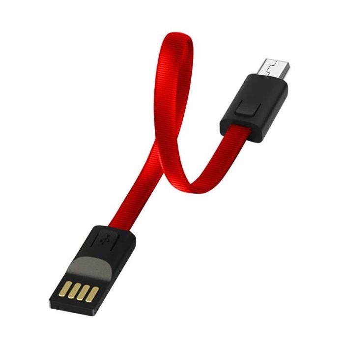 Кабель ColorWay USB - micro USB (M/M), 2.4 А, 0.22 м, Red (CW-CBUM022-RD)