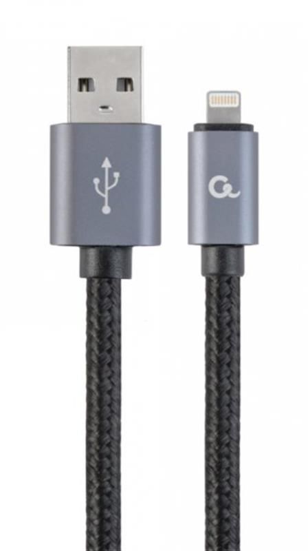Кабель Cablexpert (CCB-mUSB2B-AMLM-6) USB 2.0 - Lightning, 1.8м, чорний