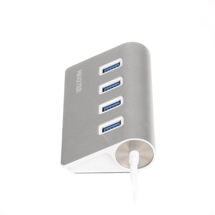 Концентратор USB Type-C Maxxter 4хUSB3.0 Silver (HU3С-4P-01)