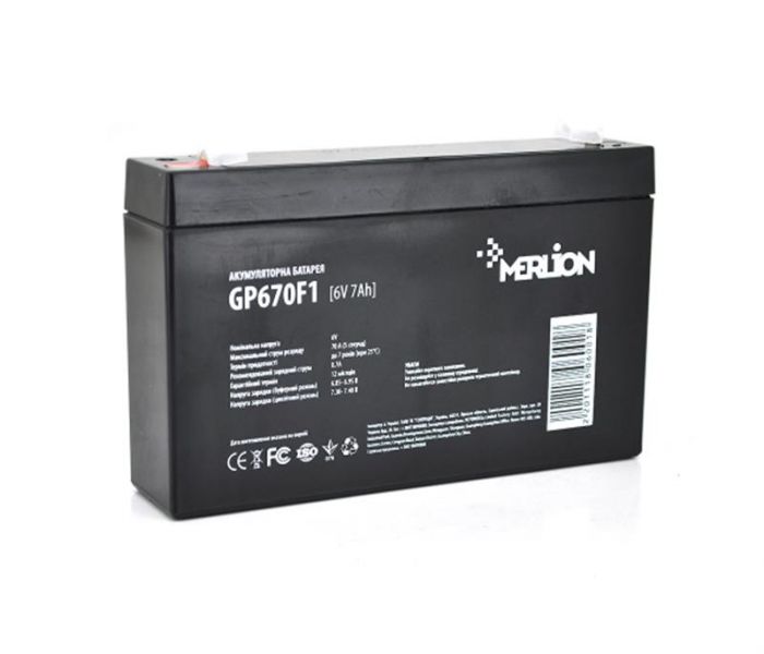 Акумуляторна батарея Merlion 6V 7AH (GP670F1/06001) AGM