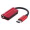 Адаптер Extradigital (KBA1761) USB Type C (M)-3.5 мм/USB Type C (F), Red