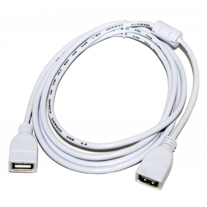 Кабель ATcom USB 2.0 AF/AF 1.8 м. white