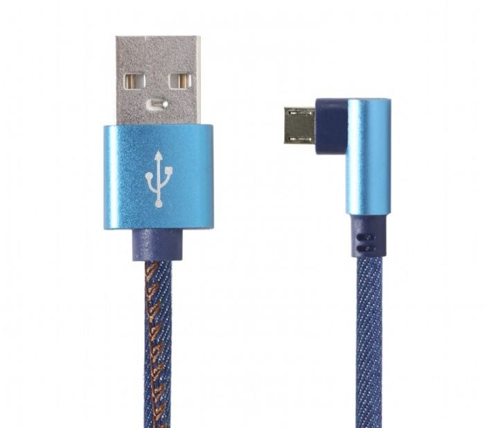 Кабель Cablexpert (CC-USB2J-AMmBML-1M-BL) USB 2.0 - microUSB, преміум, 1м, синій