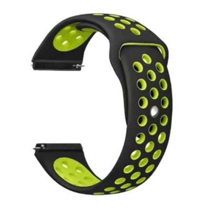 Ремінець BeCover Vents Style для Xiaomi iMi KW66/Mi Watch Color/Watch S1 Active/Haylou LS01/LS05 Black-Yellow (705805)