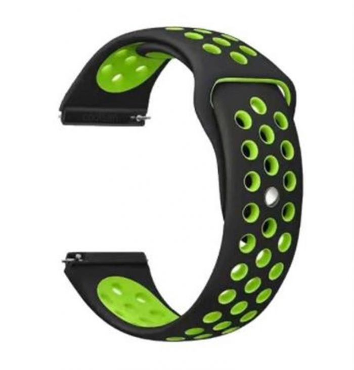 Ремінець BeCover Vents Style для Xiaomi iMi KW66/Mi Watch Color/Watch S1 Active/Haylou LS01/LS05 Black-Green (705802)