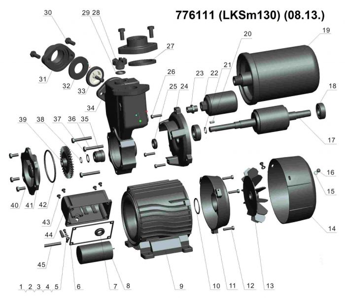 Станція 0.125кВт Hmax 30м Qmax 30л/хв (вихровий насос) 1л LEO LKSm130 (776111)