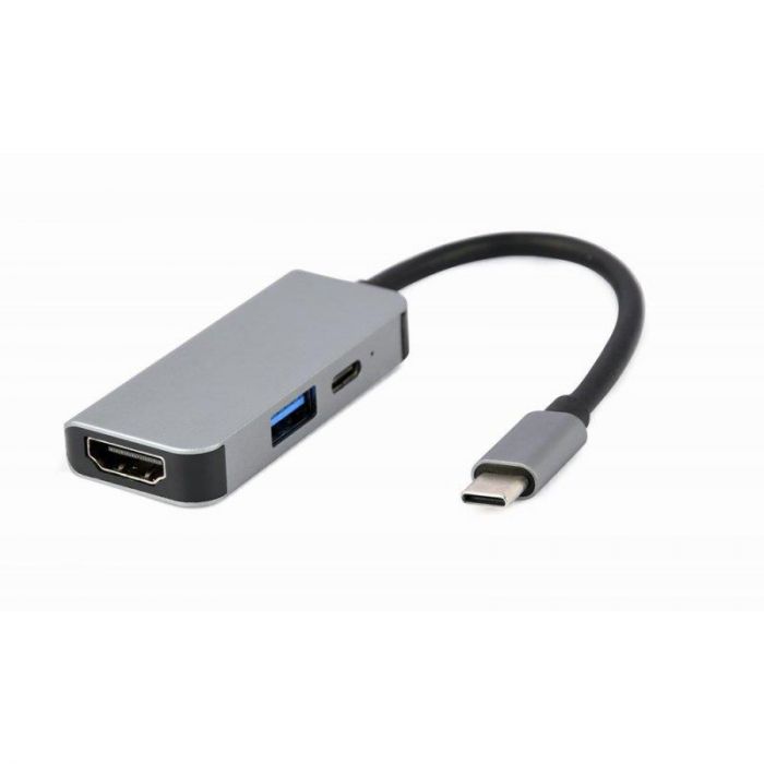 Док-станція Cablexpert USB-C 3-в-1 (A-CM-COMBO3-02) USB/HDMI/PD