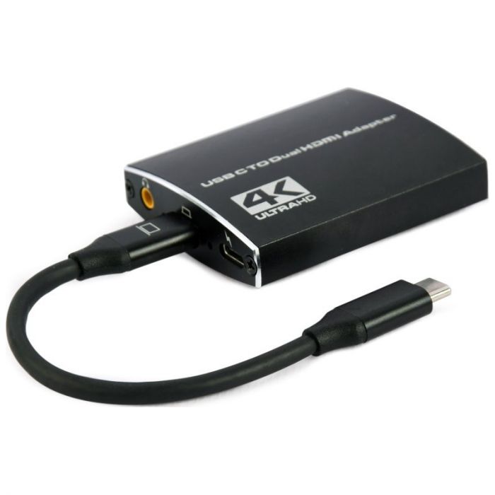 Адаптер Cablexpert USB Type-C - 2xHDMI + 3.5 мм (M/F) Black (A-CM-HDMIF2-01)