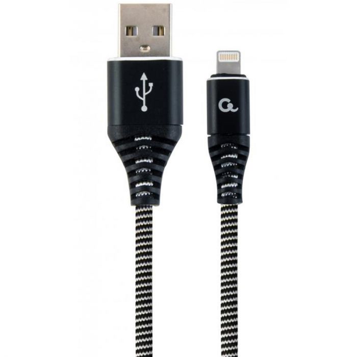 Кабель Cablexpert USB - Lightning (M/M), преміум, 1 м, чорний (CC-USB2B-AMLM-1M-BW)