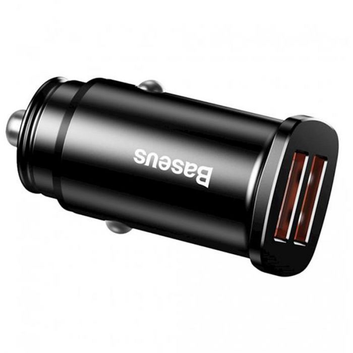 Автомобільний зарядний пристрій Baseus Square Metal (2USB, 5A) 30W Black (CCALL-DS01)