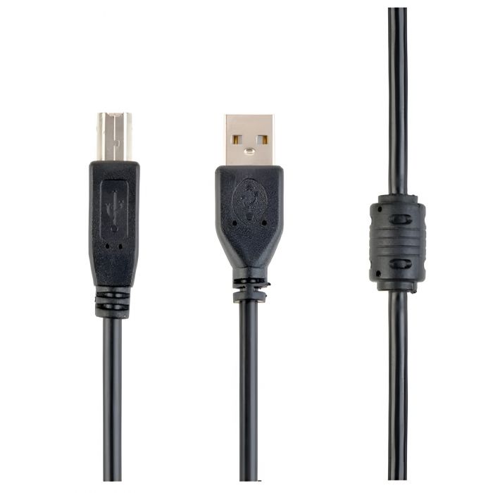 Кабель Cablexpert USB - USB Type-B V 2.0 (M/M), 3.0 м, Феритовий фільтр, чорний (CCF-USB2-AMBM-10)