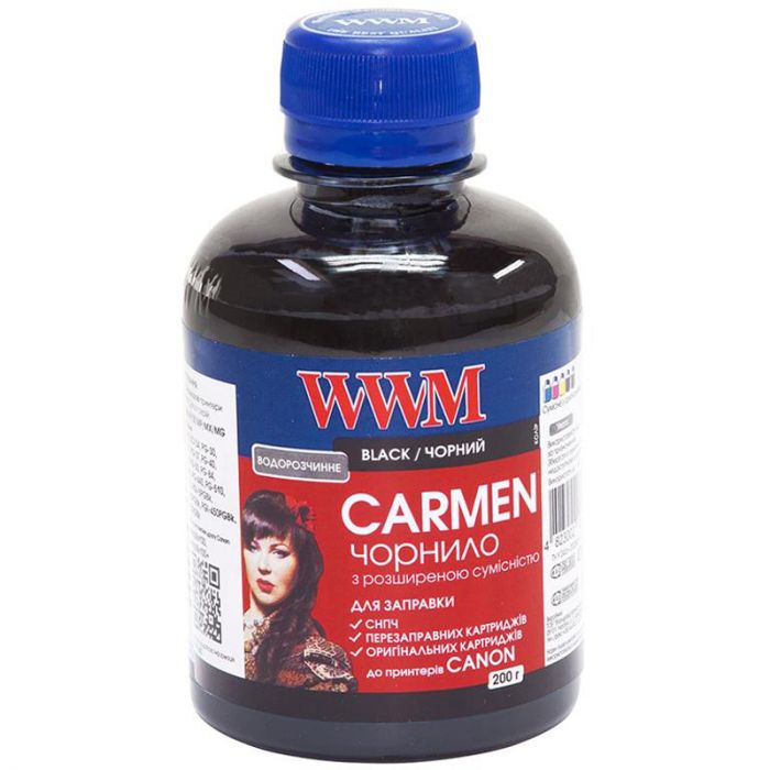 Чорнило WWM Universal Carmen для Сanon серій PIXMA iP/iX/MP/MX/MG Black (CU/B) 200г