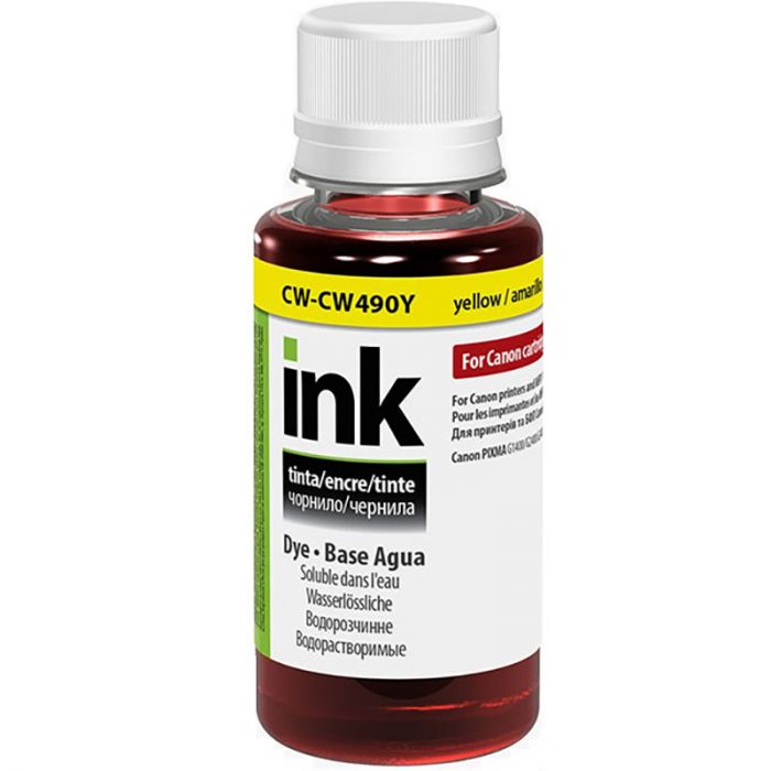 Чорнило CW Canon PIXMA G1400/G2400/G3400 (Yellow) (CW-CW490Y01) 100мл