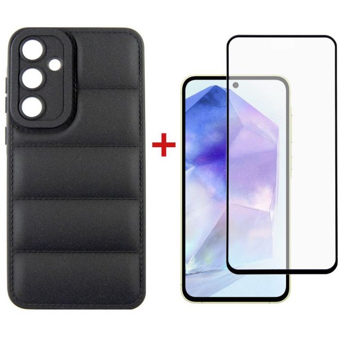 Чохол-накладка Dengos для Samsung Galaxy A55 SM-A556 Black (DG-KM-57) + захисне скло