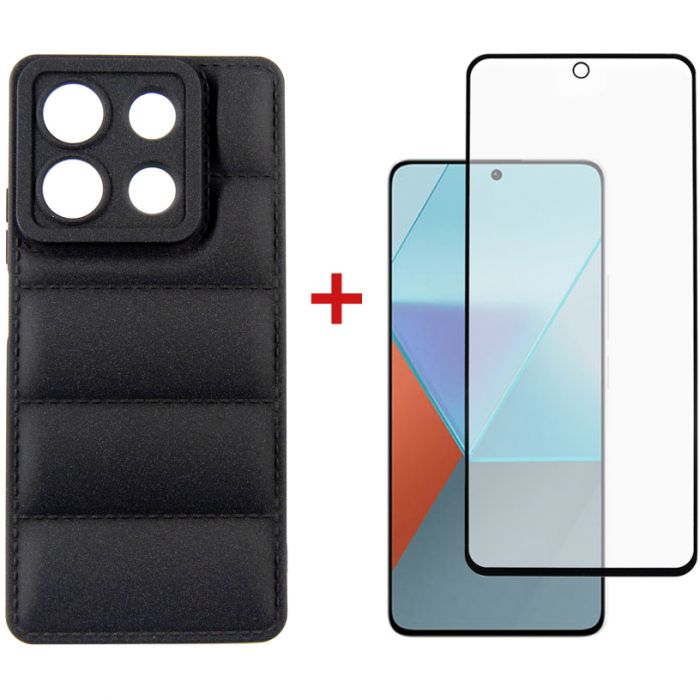 Чохол-накладка Dengos для Xiaomi Redmi Note 13 5G Black (DG-KM-58) + захисне скло