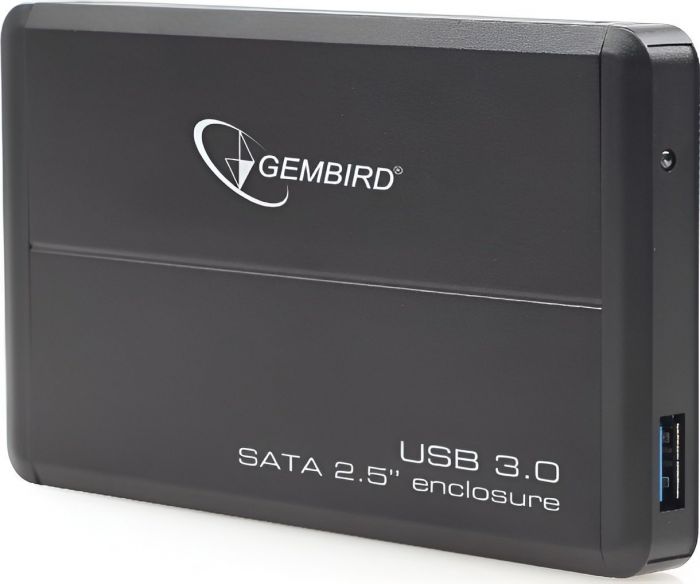 Зовнішня кишеня Gembird для підключення SATA HDD 2.5", USB 3.0, Black (EE2-U3S-2)