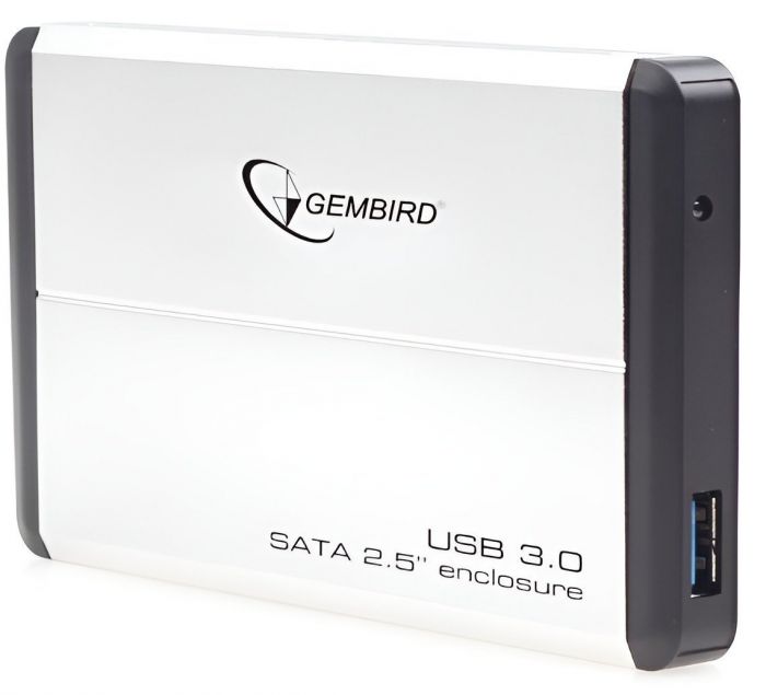 Зовнішня кишеня Gembird для підключення SATA HDD 2.5", USB 3.0, Silver (EE2-U3S-2-S)