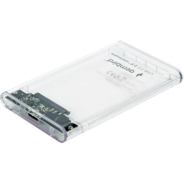Зовнішня кишеня Gembird для підключення SATA HDD 2.5", USB 3.0, пластик, Transparent (EE2-U3S9-6)