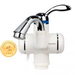 Кран-водонагрівач проточний LZ 3.0кВт 0.4-5бар для раковини гусак вигнутий на гайці AQUATICA LZ-5A111W (9795003)