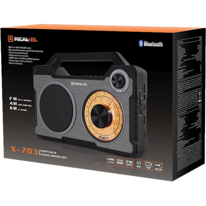 Радіоприймач REAL-EL X-703 Black