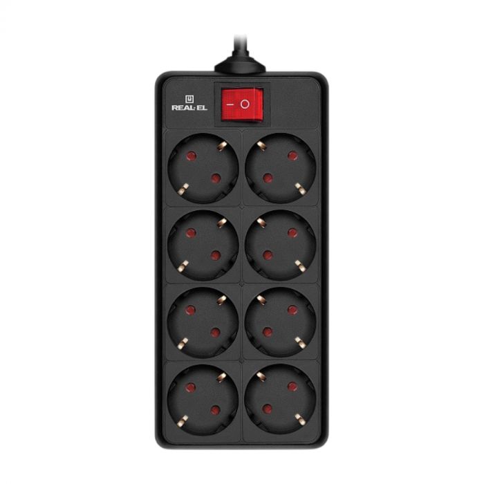 Фільтр живлення REAL-EL RS-8 Protect 1.8 м Black