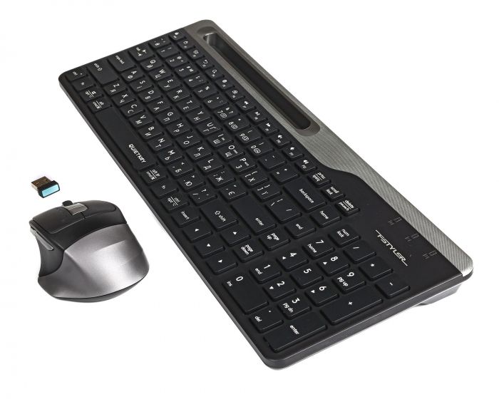 Комплект (клавіатура, миша) бездротовий A4Tech FB2535CS Smoky Grey