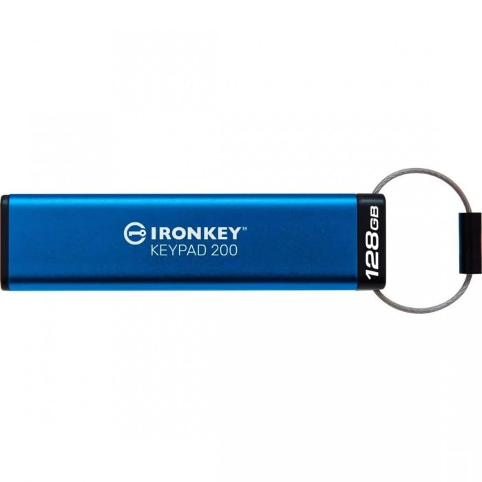 Флеш-накопичувач USB3.2 128GB Kingston IronKey Keypad 200 Type-A Blue (IKKP200/128GB)