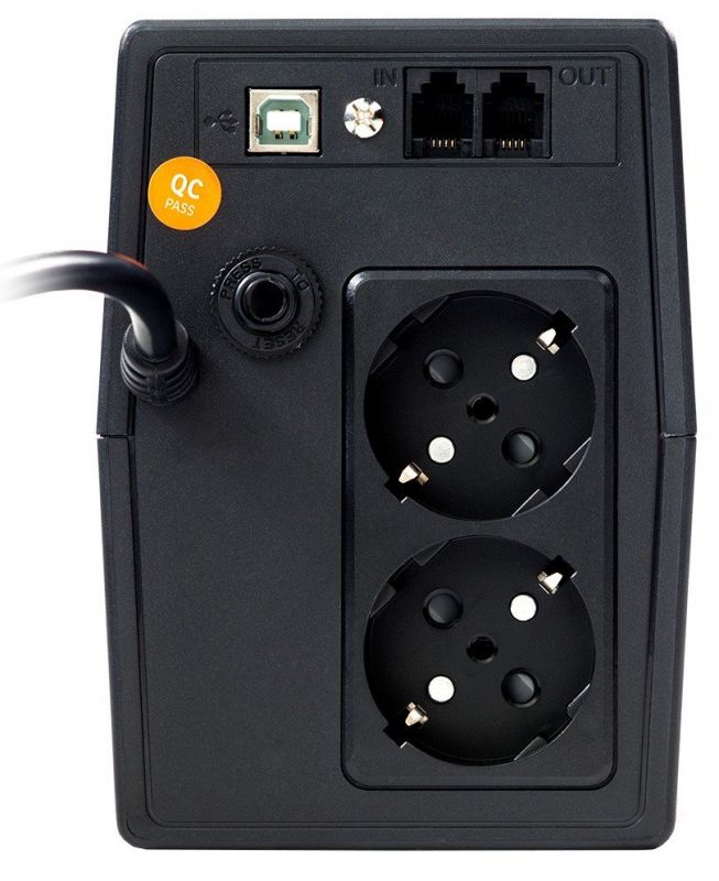 Джерело безперебійного живлення NJOY Horus Plus 600 (PWUP-LI060H1-AZ01B) Lin.int., AVR, 2 x евро, USB, LCD, пластик