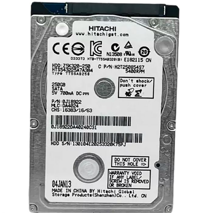 Накопичувач HDD 2.5" SATA 250Gb Hitachi, 8Mb, 5400 rpm (HTS543225A7A384) гар 12 мес