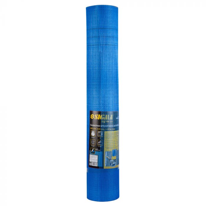 Склосітка штукатурна лугостійка синя 145г/м2 5×5мм 1×50м SIGMA (8406641)