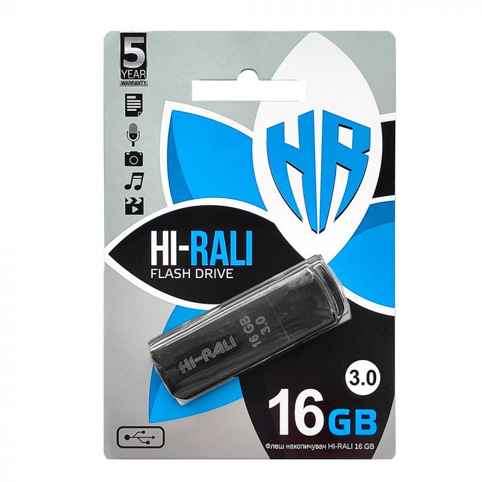Флеш-накопичувач USB3.0 16GB Hi-Rali Taga Series Black (HI-16GB3TAGBK)