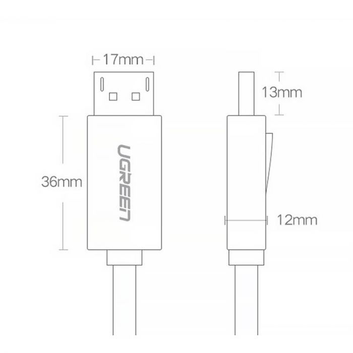 Кабель Ugreen DP102 DisplayPort - DisplayPort, 5 м, Black (10213)
