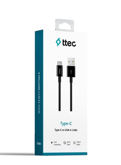 Кабель Ttec USB - USB Type-C (M/M), 1.2 м, Black (2DK12S)