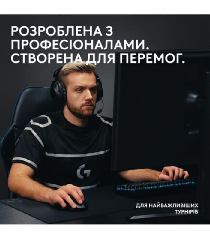 Клавiатура бездротова Logitech G PRO X TKL Lightspeed Black Tactile (920-012136)