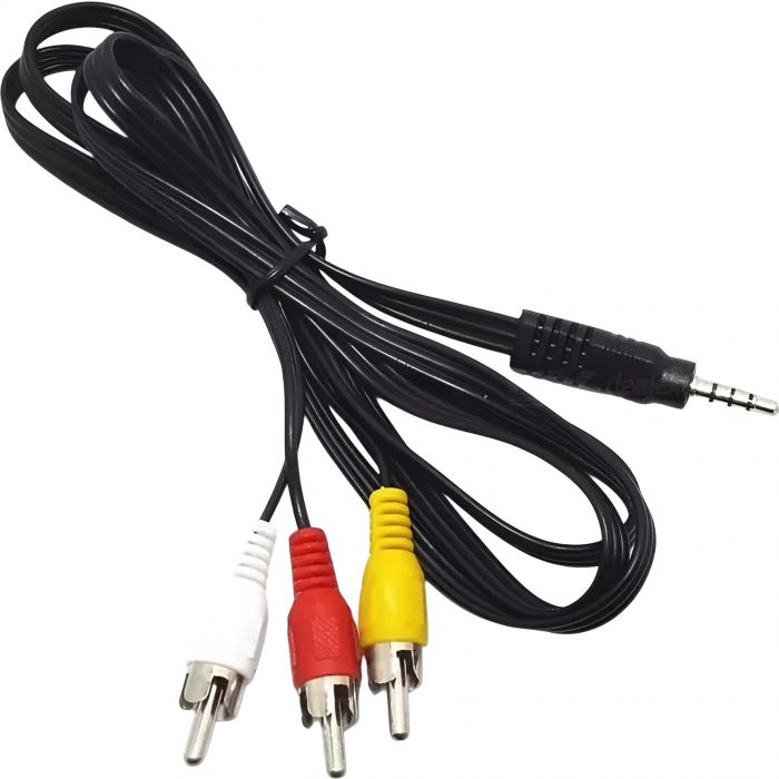 Кабель Atcom 3хRCA - 3.5 мм (M/M), 1.8 м, Black (17320) пакет