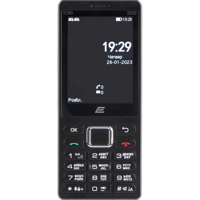 Мобiльний телефон 2E E280 2022 Dual Sim Black (688130245210)