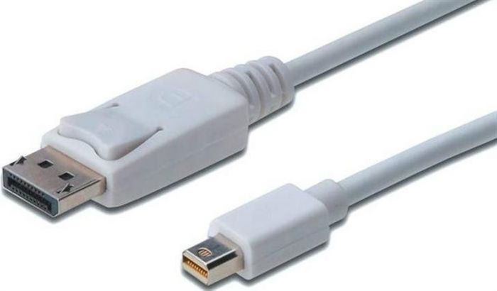 Кабель Assmann (AK-340102-010-W) MiniDisplayPort - DisplayPort (AM/AM), 1м, белый Кабель Assmann (AK-340102-010-W) MiniDisplayPort - DisplayPort (AM/AM), 1м, белый