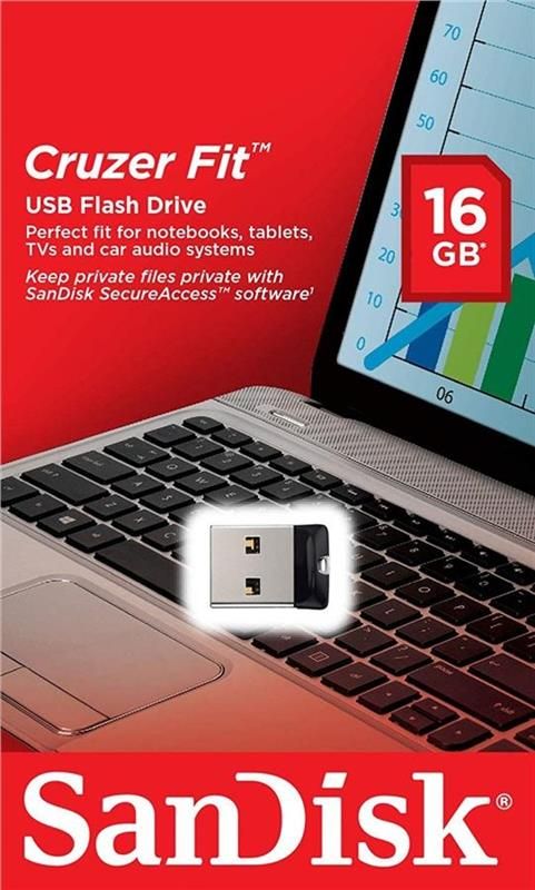 Флеш-накопичувач USB 16GB SanDisk Cruzer Fit (SDCZ33-016G-G35)