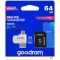 Карта пам`ятi MicroSDXC 64GB UHS-I Class 10 GOODRAM + SD-adapter + OTG Card reader (M1A4-0640R12)