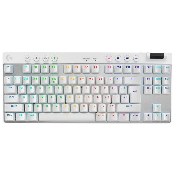 Клавiатура бездротова Logitech G PRO X TKL Lightspeed White Tactile (920-012148)
