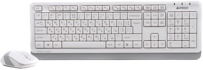 Комплект (клавіатура, мишка) бездротовий A4Tech Fstyler FG1010 White