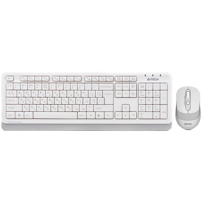 Комплект (клавіатура, мишка) бездротовий A4Tech Fstyler FG1010 White