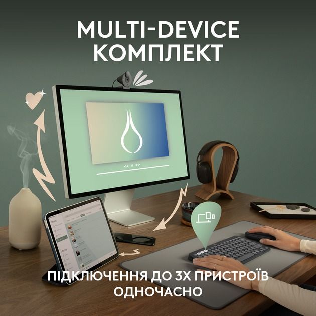 Комплект (клавіатура, миша) бездротовий Logitech Pebble 2 Combo White (920-012240)