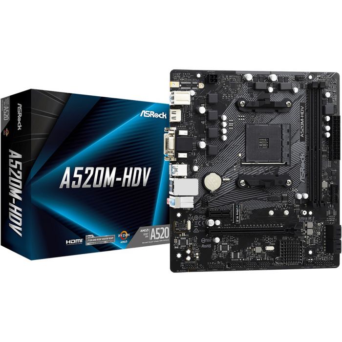 Материнська плата ASRock A520M-HDV Socket AM4 Материнська плата ASRock A520M-HDV Socket AM4