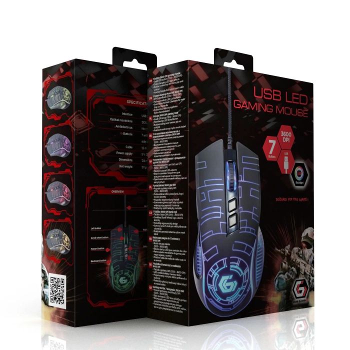 Миша Gembird MUSG-RGB-01 Black