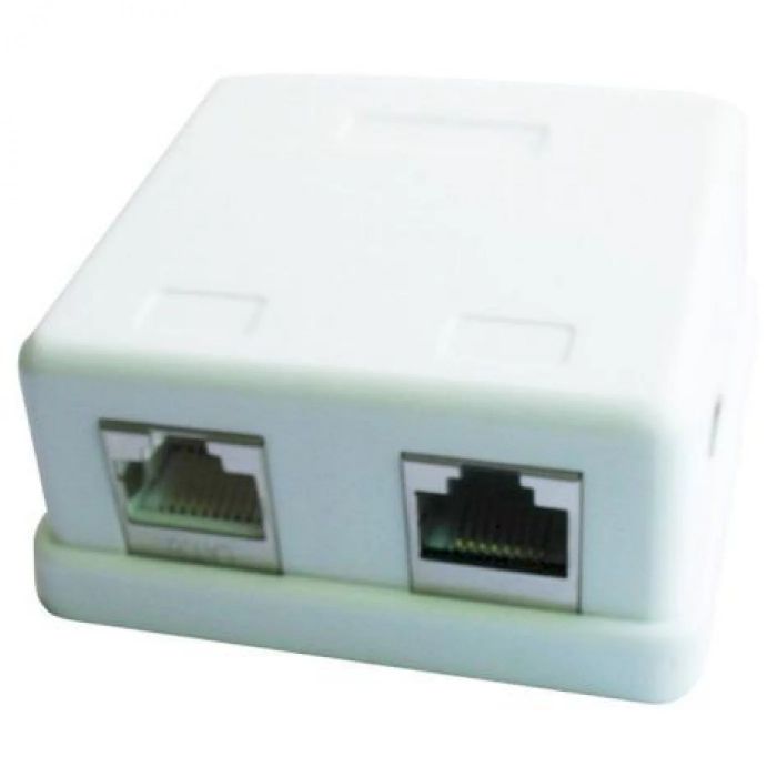 Розетка Cablexpert (NCAC-HS-SMB2) 2хRJ-45, Cat5Е, зовнішня, біла