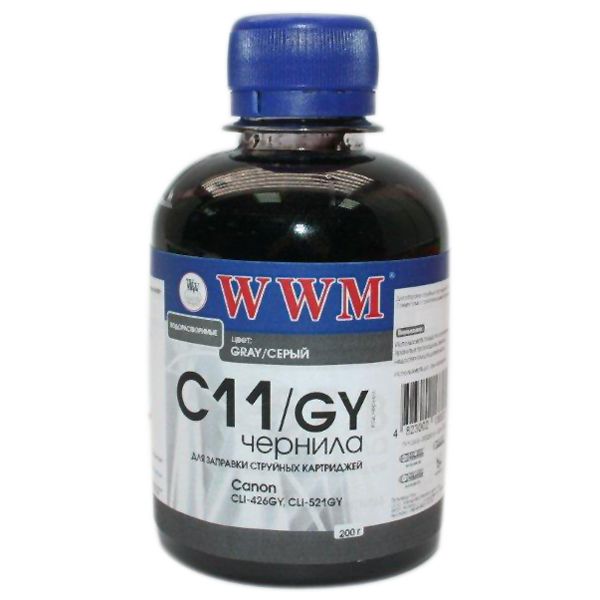 Чорнило WWM для CANON CL511/513/CLI521/CLI426 Grey 200г